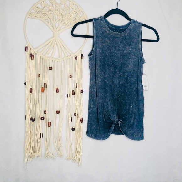 Wonder Nation Tops - Twist Tank Grey/Blue Size M NWT Wonder Nation